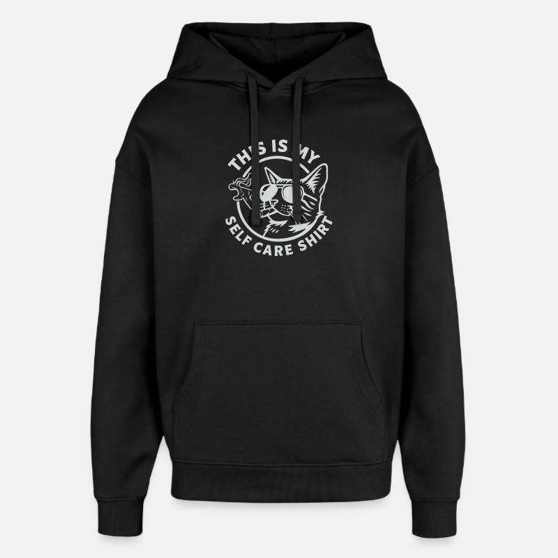 Mon t-shirt de chat d’auto-soin - Sweat à capuche unisexe Stanley/Stella Oversized - noir