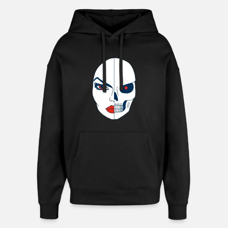 Døden og dens ansigt - Hættetrøje unisex Stanley/Stella Oversized - sort