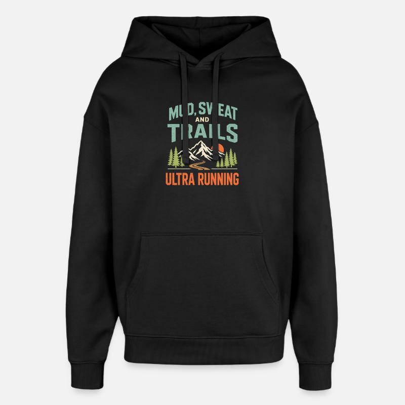Course ultra sur les sentiers - Sweat à capuche unisexe Stanley/Stella Oversized - noir