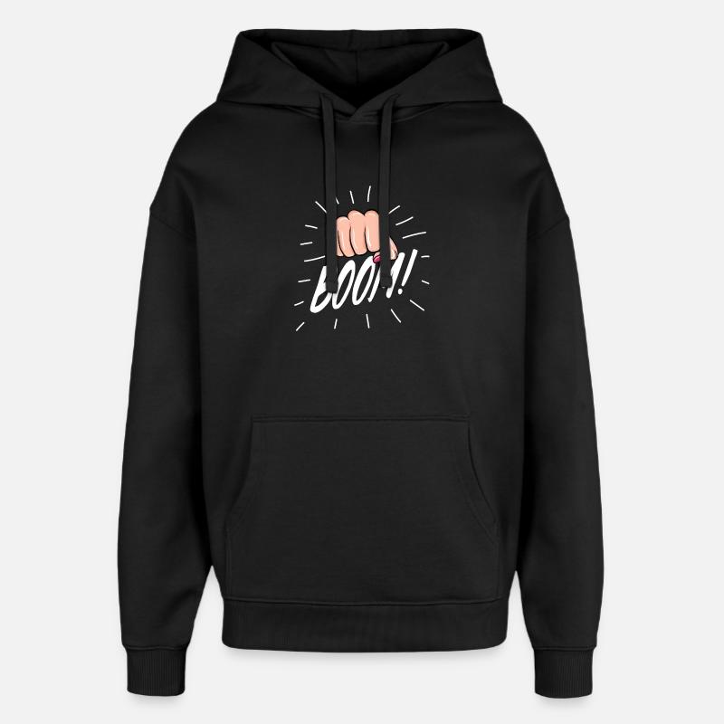 Strip Pop mit weiblicher Faust - Oversized Unisex Hoodie von Stanley/Stella - Schwarz