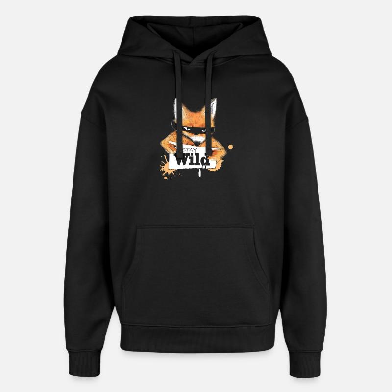 Fuchs mit einer Nachricht - Oversized Unisex Hoodie von Stanley/Stella - Schwarz
