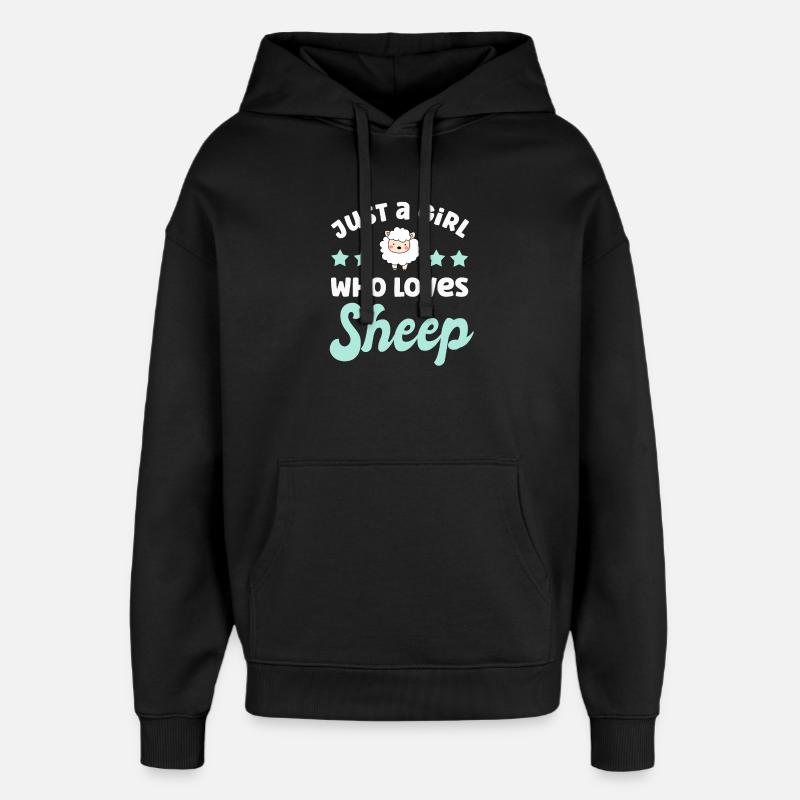Moutons - Sweat à capuche unisexe Stanley/Stella Oversized - noir
