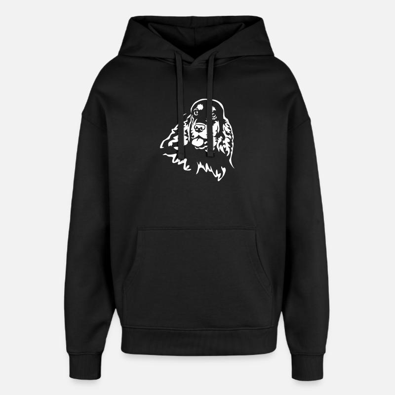 Cocker Spaniel Head "Black Edition" - Oversized Unisex Hoodie by Stanley/Stella - black