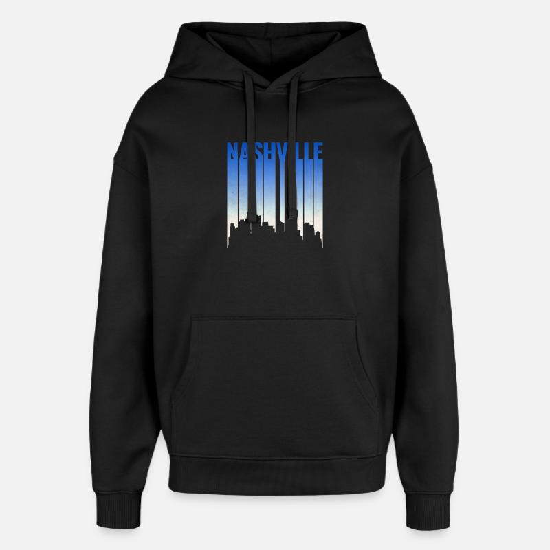 Nashville Skyline Gradient - Oversized Unisex Hoodie von Stanley/Stella - Schwarz