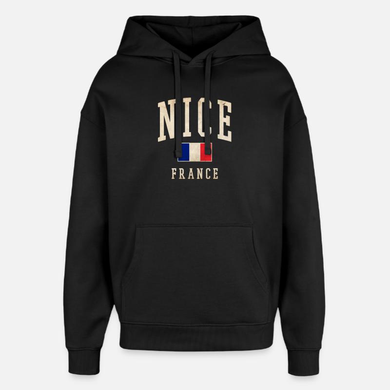 Beau drapeau français - Sweat à capuche unisexe Stanley/Stella Oversized - noir
