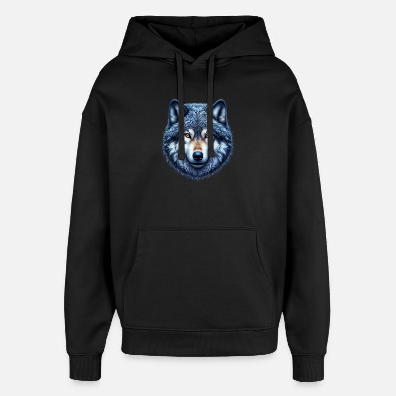 Wolf - Oversized Unisex Hoodie von Stanley/Stella - Schwarz