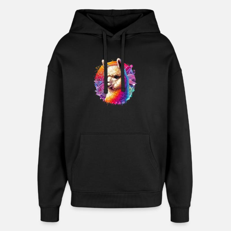 Alpaga - Sweat à capuche unisexe Stanley/Stella Oversized - noir