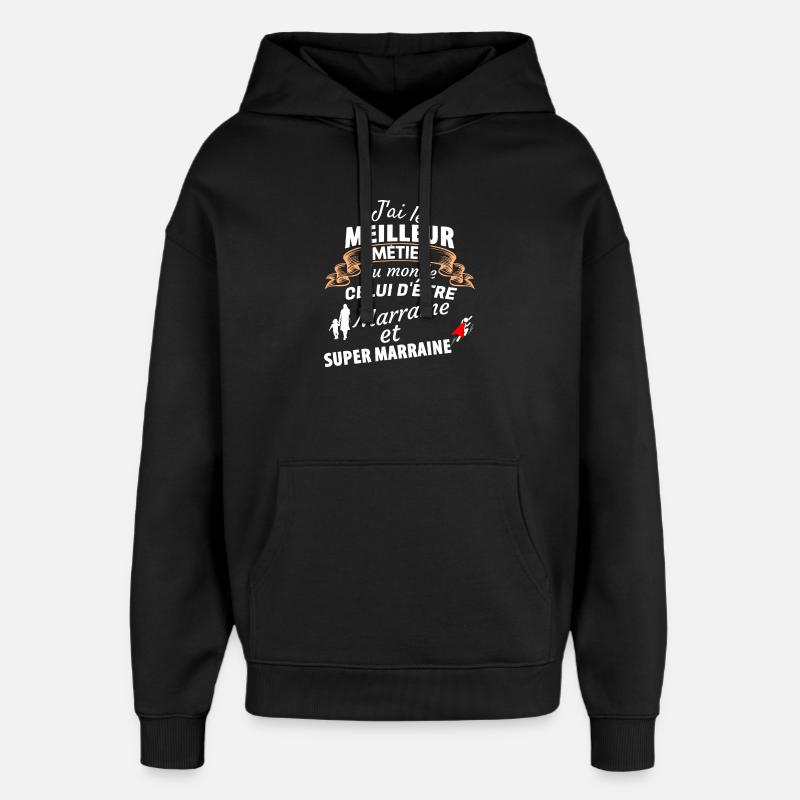 Hommage Métier Marine et Super Maman - Sweat à capuche unisexe Stanley/Stella Oversized - noir