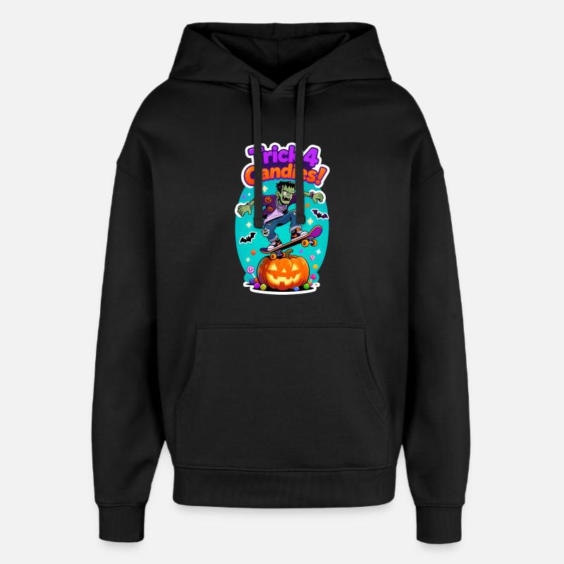 Trick 4 Candies Halloween Skateboard Tee - Sweat à capuche unisexe Stanley/Stella Oversized - noir
