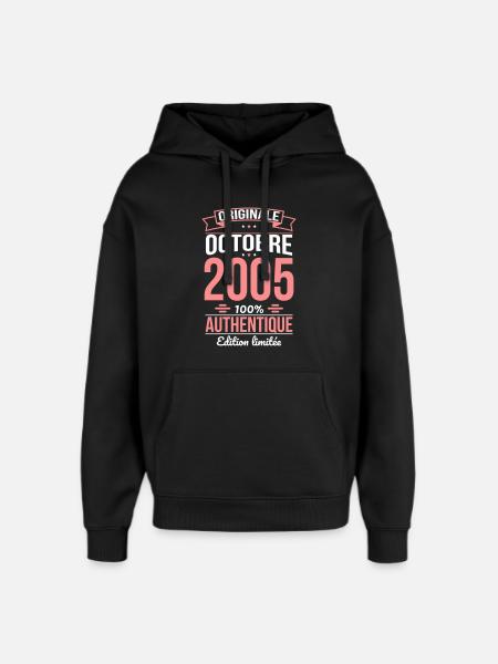 20th Anniversary - Original - October 2005 - Oversized Unisex Hoodie by Stanley/Stella - black