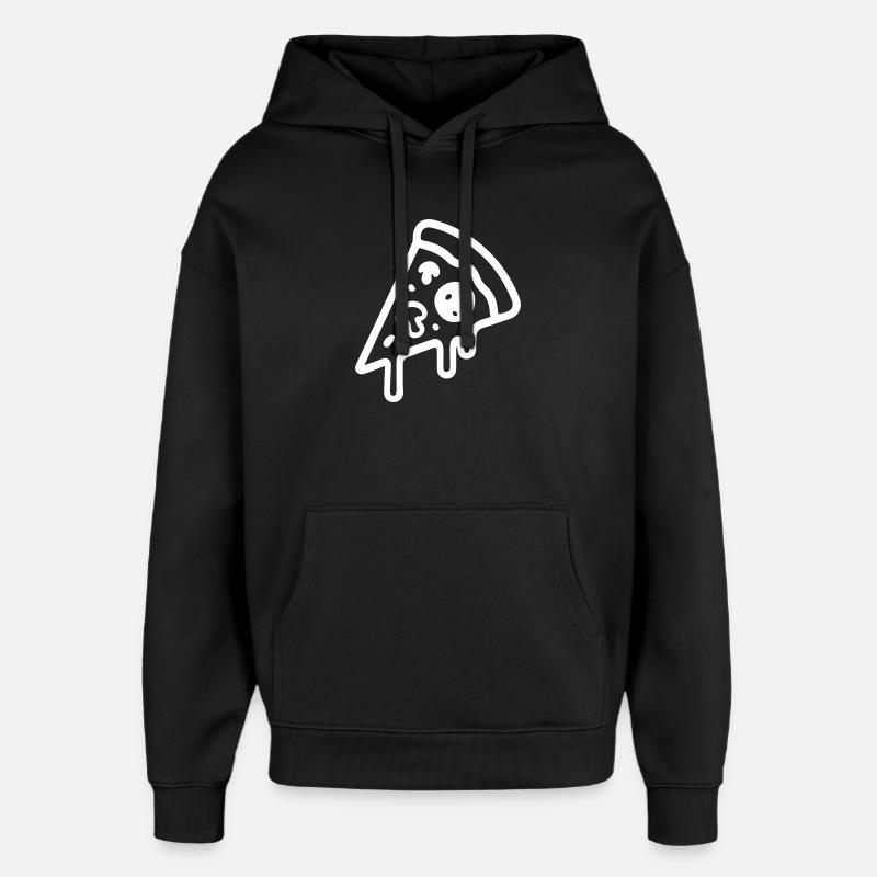 Icône de la pizza - Sweat à capuche unisexe Stanley/Stella Oversized - noir
