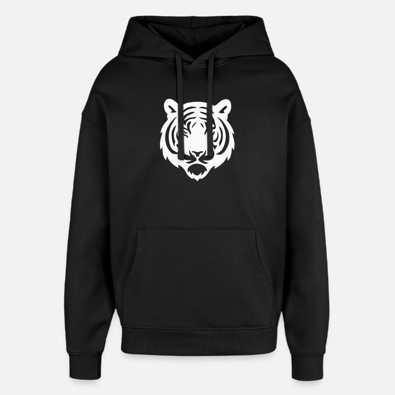 Silhouette Tête De Tigre - Sweat à capuche unisexe Stanley/Stella Oversized - noir