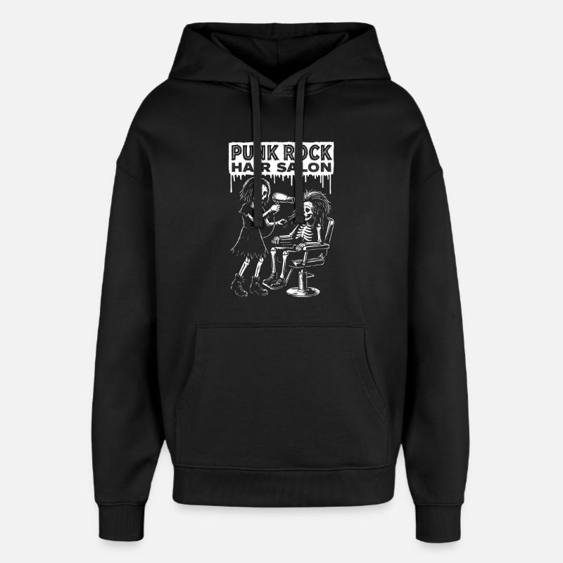 Punk Rock Squelettes Coiffure - Sweat à capuche unisexe Stanley/Stella Oversized - noir