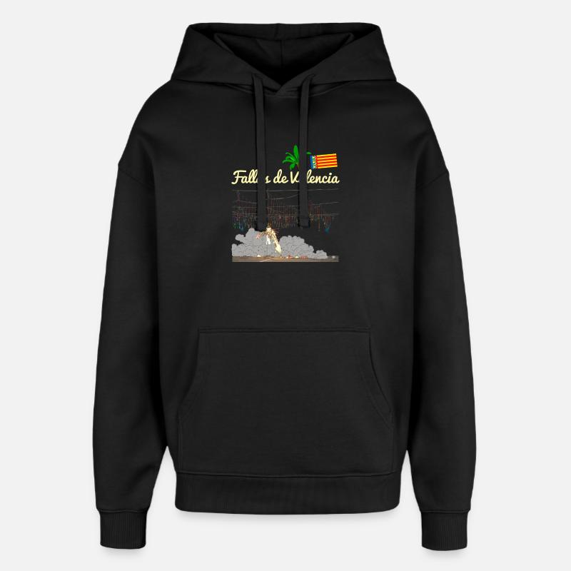 Fallas de Valencia Mascleta - Sweat à capuche unisexe Stanley/Stella Oversized - noir