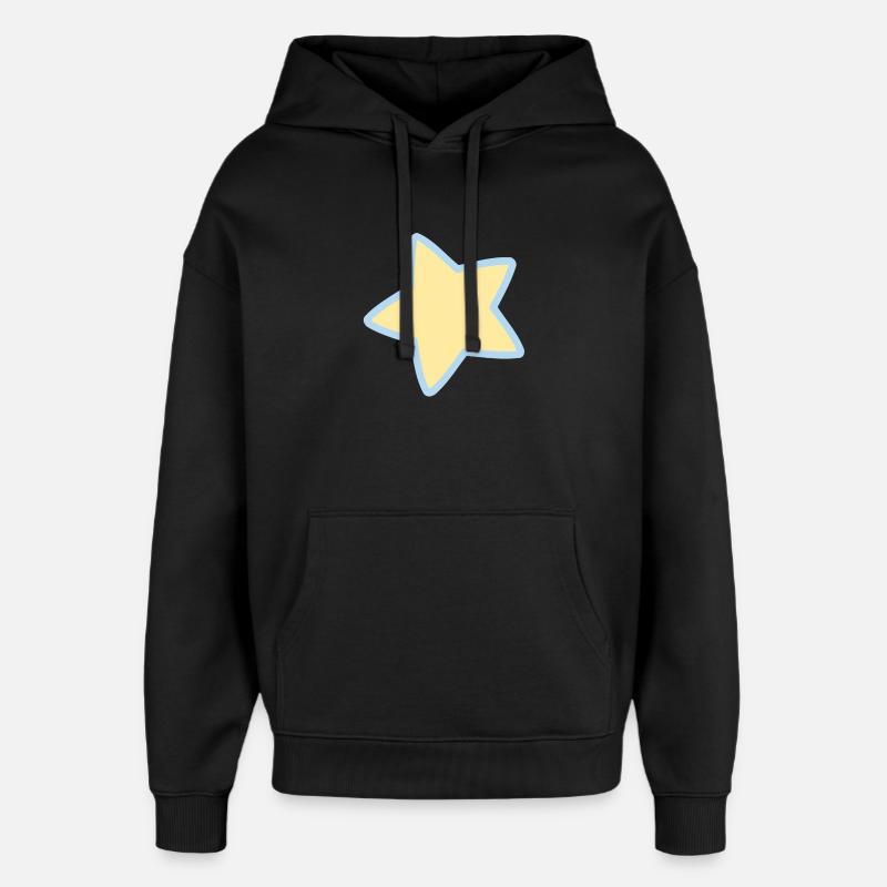 Étoile pastel à contour bleu - Sweat à capuche unisexe Stanley/Stella Oversized - noir