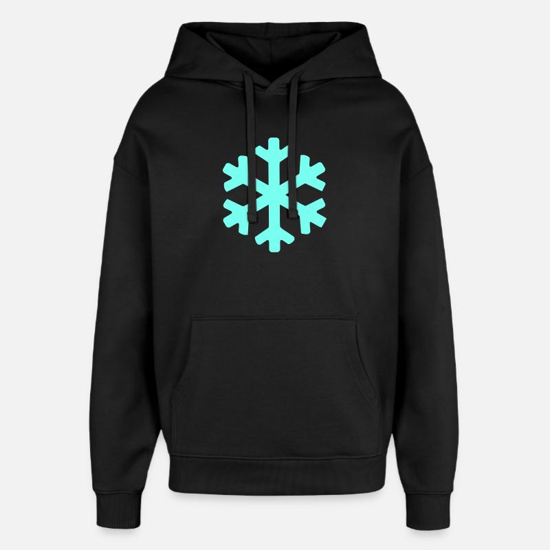 Cristal de neige bleu glace - Sweat à capuche unisexe Stanley/Stella Oversized - noir