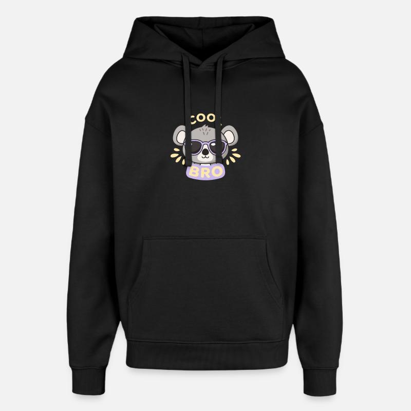 Koala cool lunettes violet - Sweat à capuche unisexe Stanley/Stella Oversized - noir