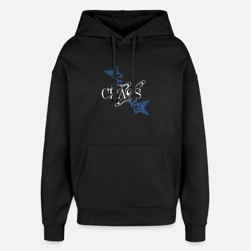 Fontaine papillon avec ailes - Sweat à capuche unisexe Stanley/Stella Oversized - noir