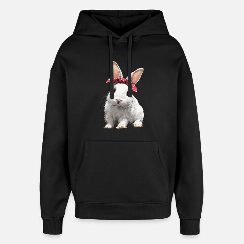 Nœud de lapin - Sweat à capuche unisexe Stanley/Stella Oversized - noir