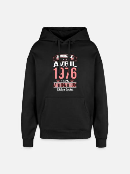 50th Anniversary - Original - April 1976 - Oversized Unisex Hoodie by Stanley/Stella - black