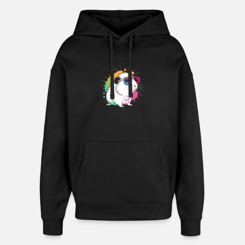 Hamster Pop Art Bunte Brille - Oversized Unisex Hoodie von Stanley/Stella - Schwarz