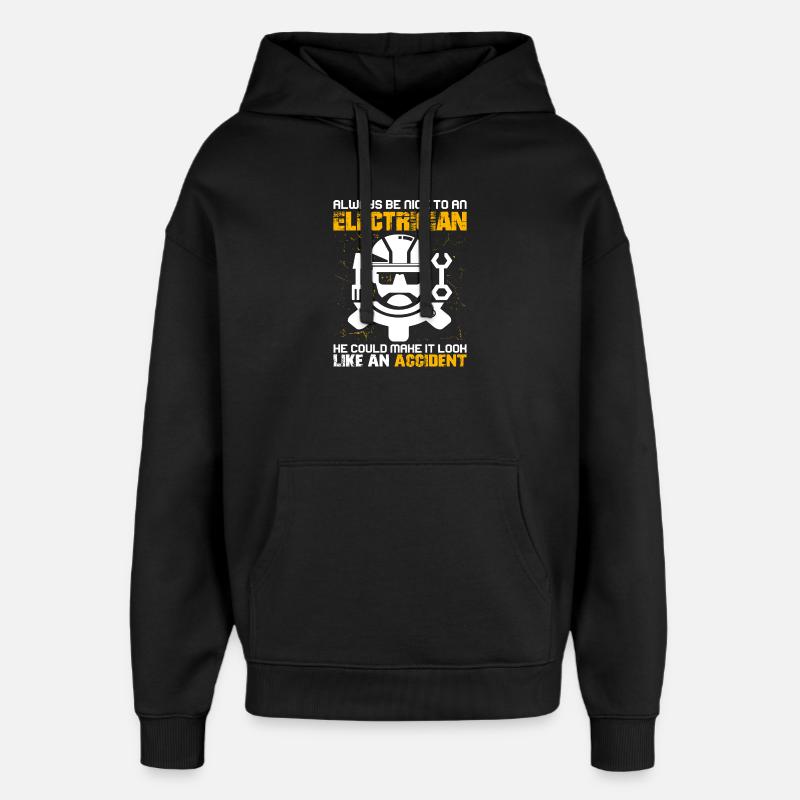 Électricien électr - Sweat à capuche unisexe Stanley/Stella Oversized - noir