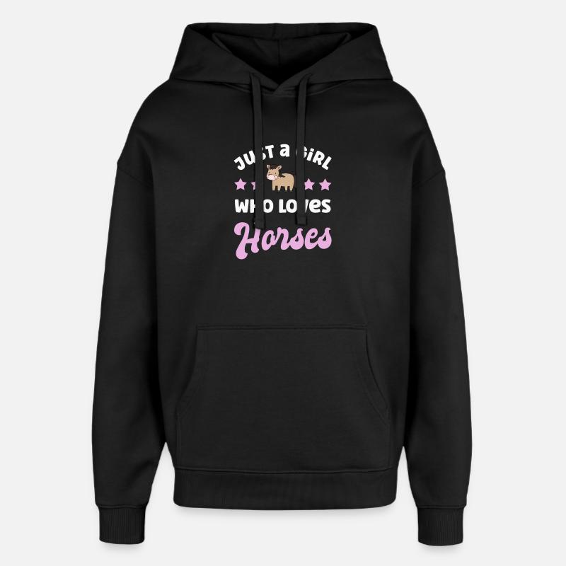 Cheval chevaux - Sweat à capuche unisexe Stanley/Stella Oversized - noir