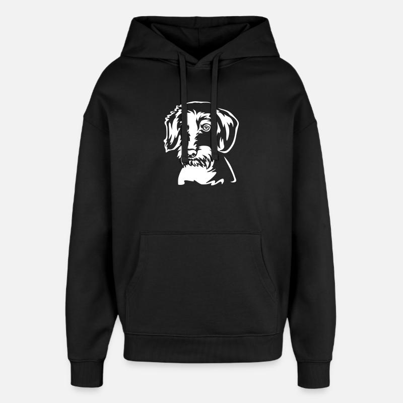Tête de teckel « BlackEdition » - Sweat à capuche unisexe Stanley/Stella Oversized - noir