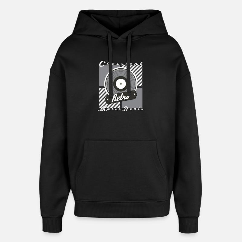 Musique rétro - Sweat à capuche unisexe Stanley/Stella Oversized - noir