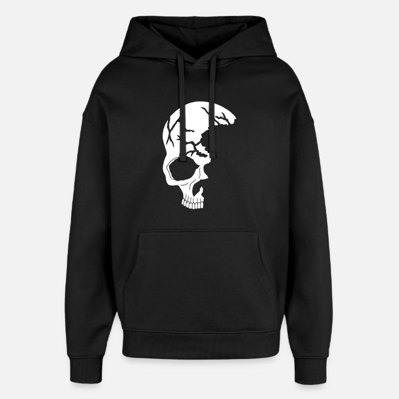 weißer Halbschädel - Oversized Unisex Hoodie von Stanley/Stella - Schwarz