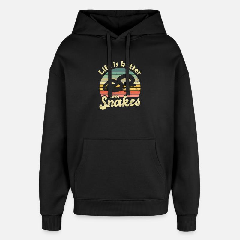 Schlange Schlangen - Oversized Unisex Hoodie von Stanley/Stella - Schwarz