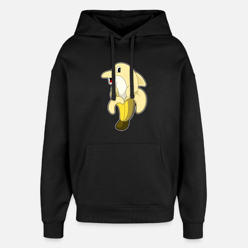 Dolphin Banane - Sweat à capuche unisexe Stanley/Stella Oversized - noir