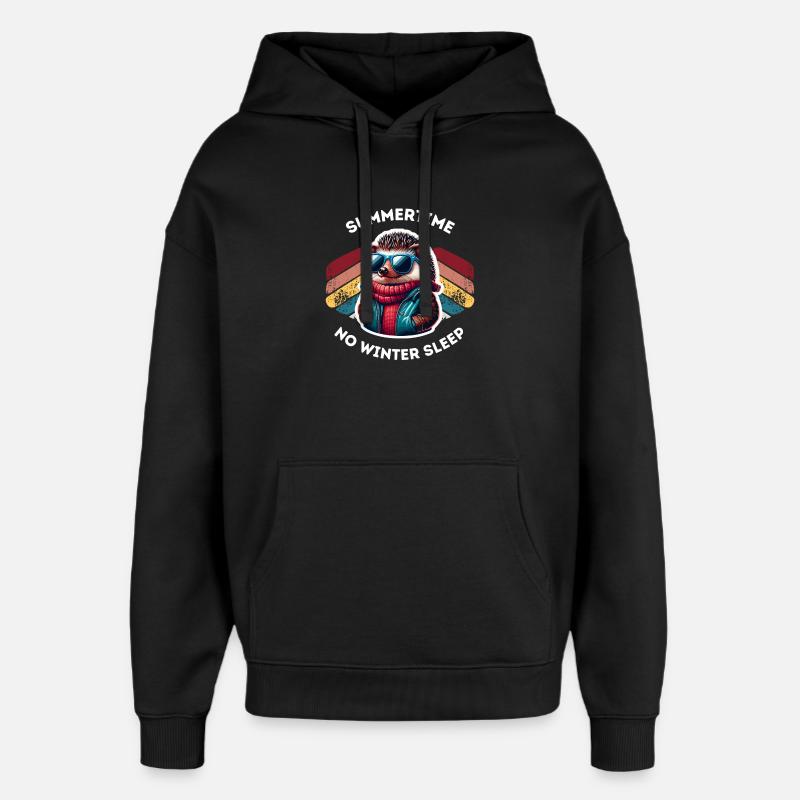Igel im Sommer mit Sonnenbrille - Oversized Unisex Hoodie von Stanley/Stella - Schwarz