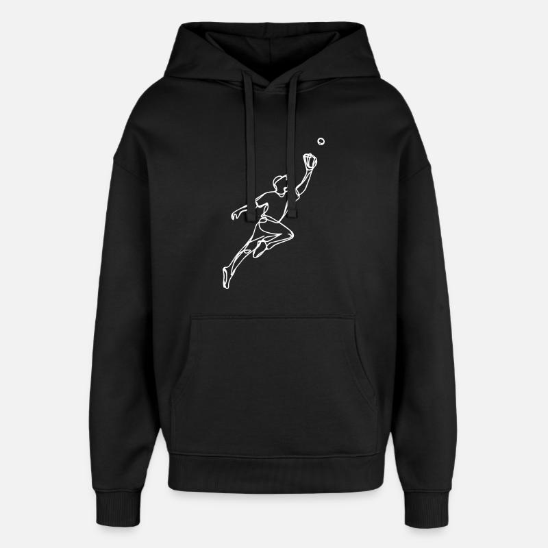 Dessin d’un joueur de baseball - Sweat à capuche unisexe Stanley/Stella Oversized - noir