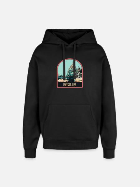Illustration Historische Mitte Berlins - Oversized Unisex Hoodie von Stanley/Stella - Schwarz