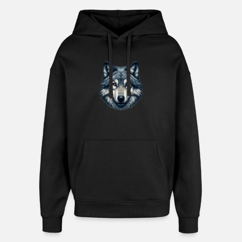 Wolf - Oversized Unisex Hoodie by Stanley/Stella - black