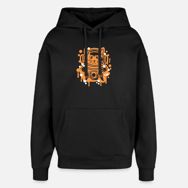 Astronaut Katze - Oversized Unisex Hoodie von Stanley/Stella - Schwarz