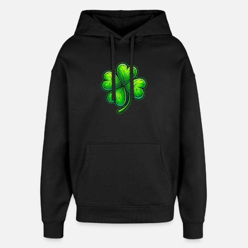 Vierblättriges Kleeblatt - Oversized Unisex Hoodie von Stanley/Stella - Schwarz