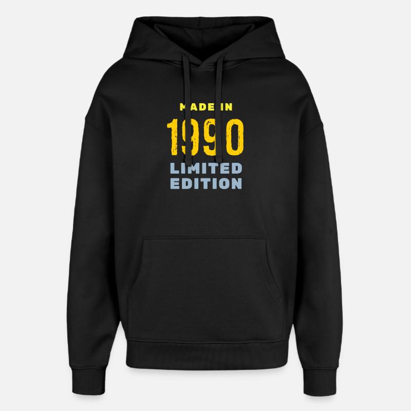1990 - Oversized Unisex Hoodie von Stanley/Stella - Schwarz