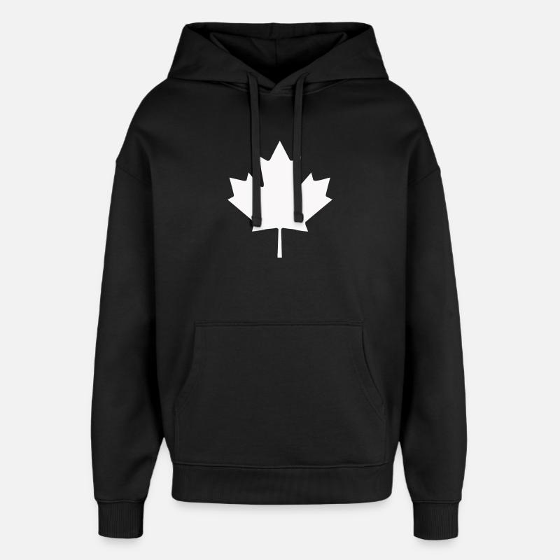 Canada Leaf Silhouette - Oversized Unisex Hoodie by Stanley/Stella - black