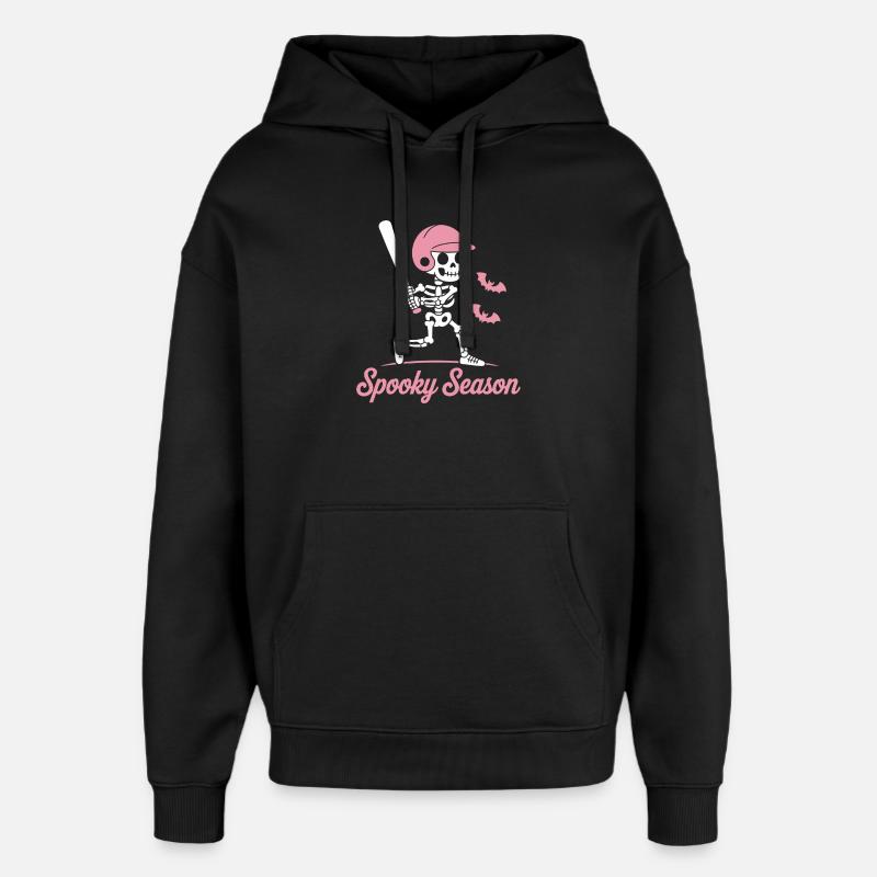 Spooky Skeleton Baseball en rose - Sweat à capuche unisexe Stanley/Stella Oversized - noir