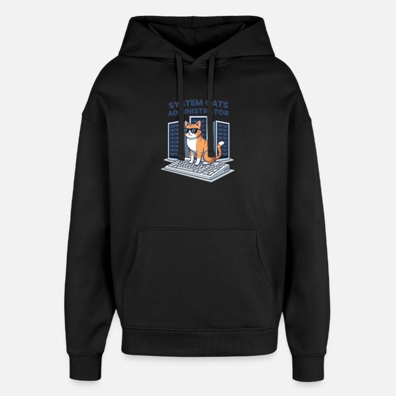 Administrateur System Cats - Sweat à capuche unisexe Stanley/Stella Oversized - noir