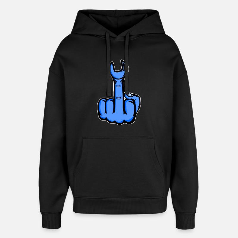 Majeur bleu avec clé à molette - Sweat à capuche unisexe Stanley/Stella Oversized - noir