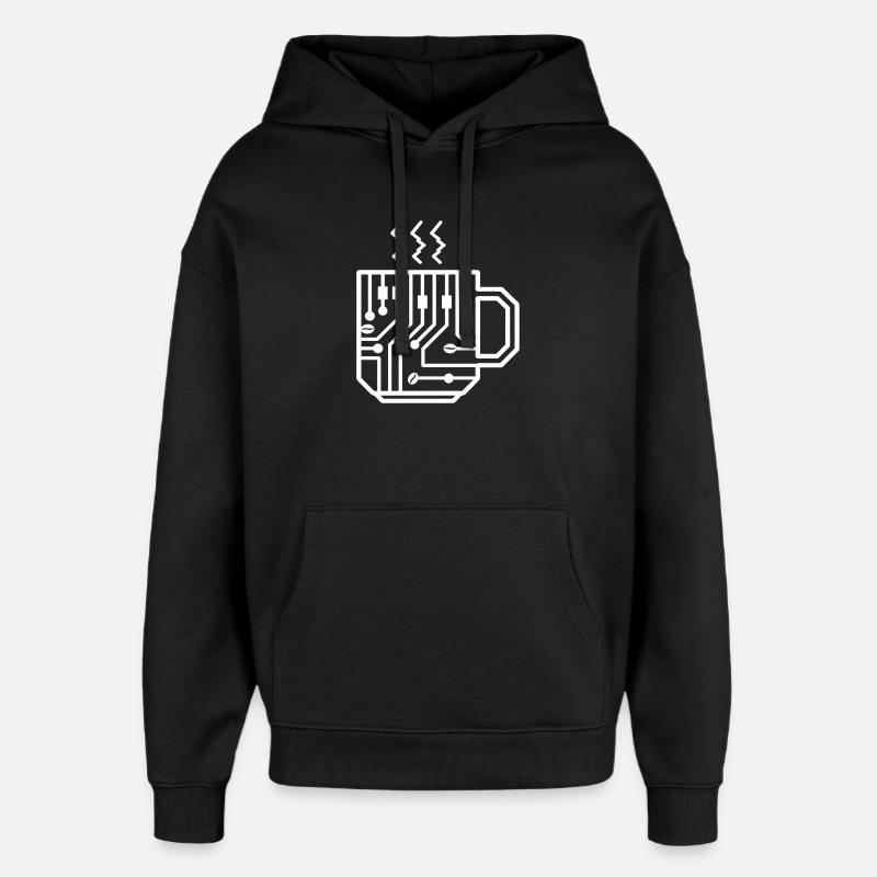 Circuit Mug Glyph Tech Brew - Sweat à capuche unisexe Stanley/Stella Oversized - noir