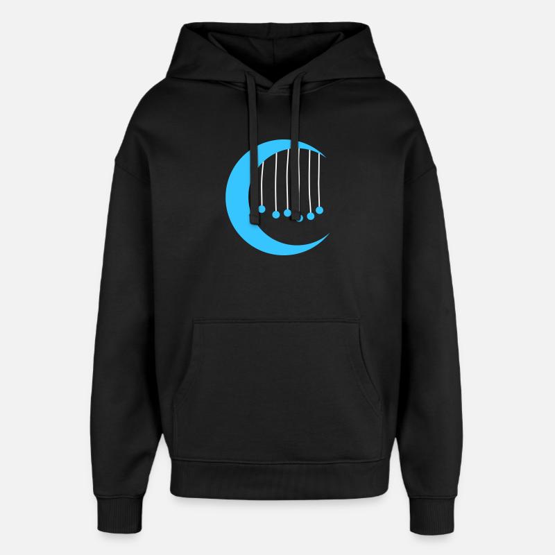 Lune bleue avec carillon à vent - Sweat à capuche unisexe Stanley/Stella Oversized - noir