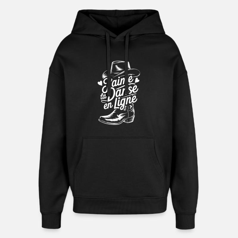 Danse en Ligne Cowboy J'aime - Sweat à capuche unisexe Stanley/Stella Oversized - noir