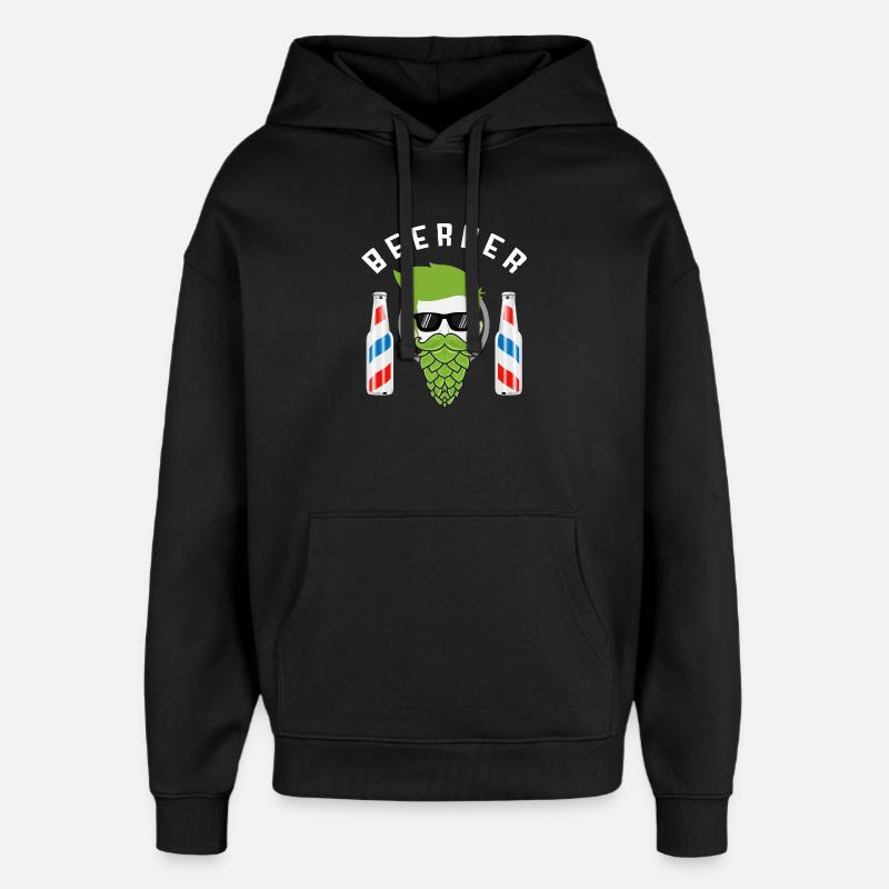 Beerber – Barber & Beer - Oversized Unisex Hoodie von Stanley/Stella - Schwarz