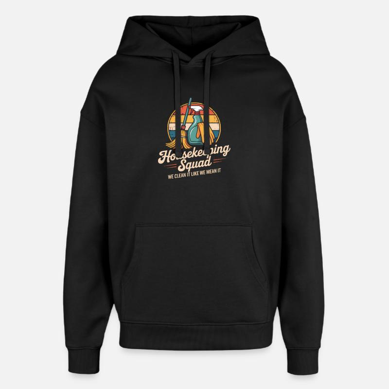 Conception de nettoyage amusante - Sweat à capuche unisexe Stanley/Stella Oversized - noir