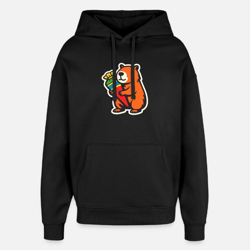 Inscription à l’école Capybara - Sweat à capuche unisexe Stanley/Stella Oversized - noir