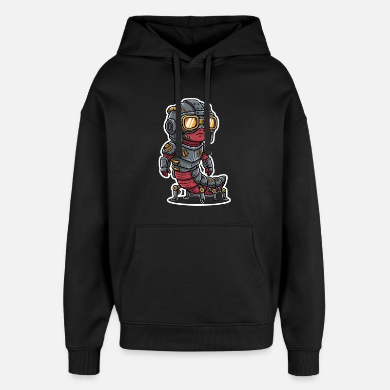 Mille-pattes Steampunk Blindé Armure Acier - Sweat à capuche unisexe Stanley/Stella Oversized - noir